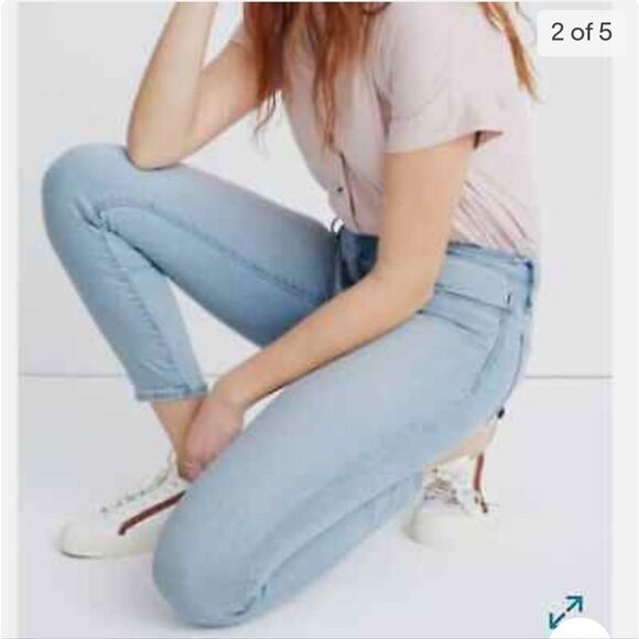 Madewell High Rise Light Wash Skinny Cropped Jean size 32  ( 10-12 ) PERFECT FIT - Picture 9 of 9